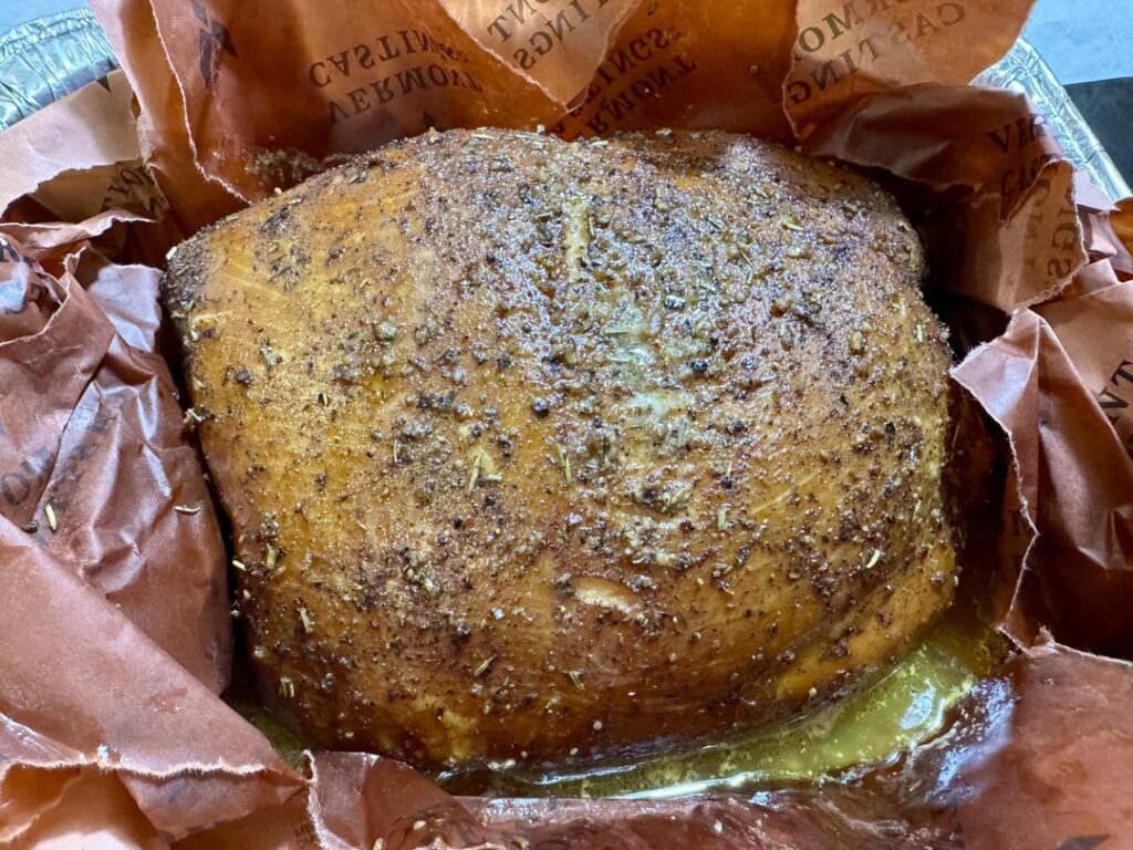 First turkey breast out of the smoker. First turkey breast out of the smoker.