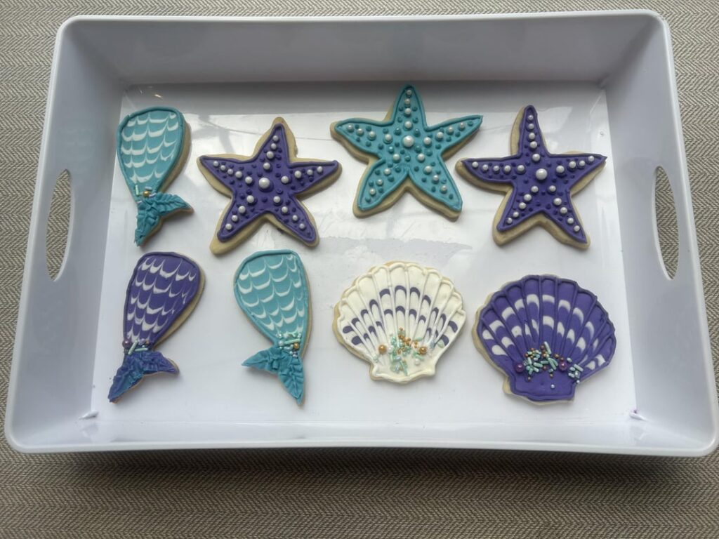 Glow up- beachy seashell cookies 1 year ago vs now!