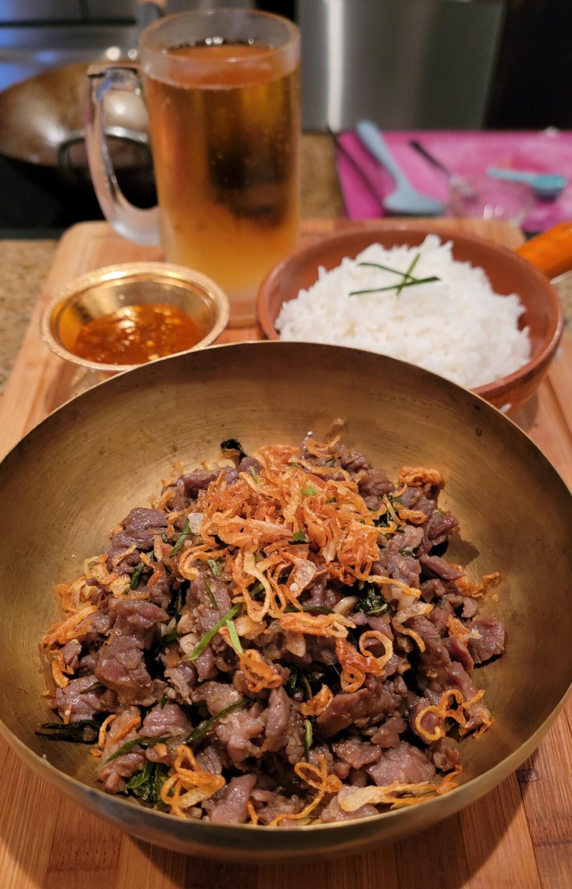 I Made Kenji's Thai-Style Beef with Basil and Crispy Fried Shallots