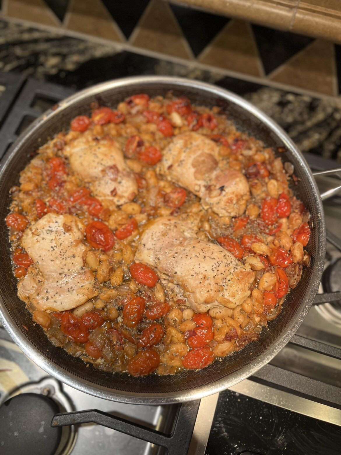 Baked Chicken and Cherry Tomatoes