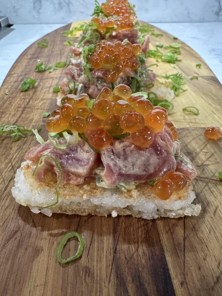 Spicy Bluefin & Ikra on Crispy Rice