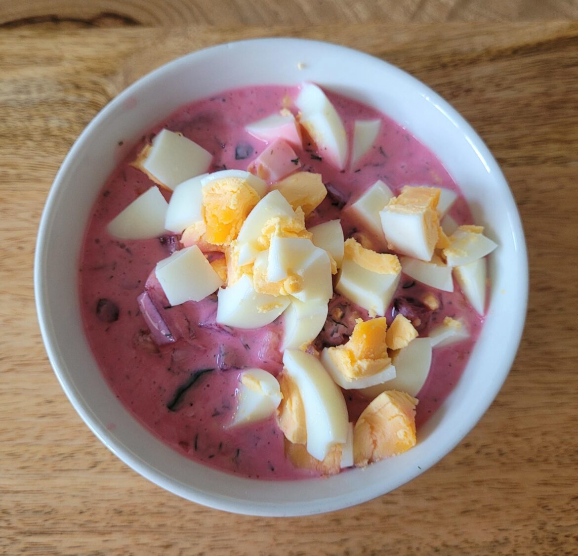 I prepared pink soup for the first time today 😊