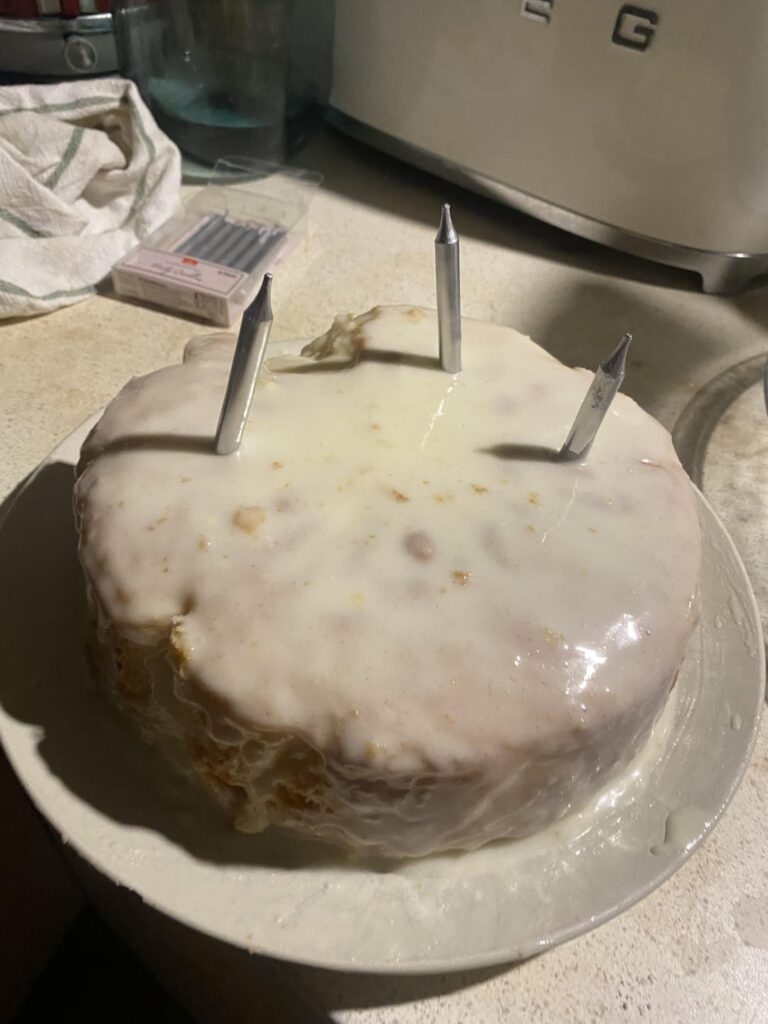 Vanilla cake attempted, with or without m&ms