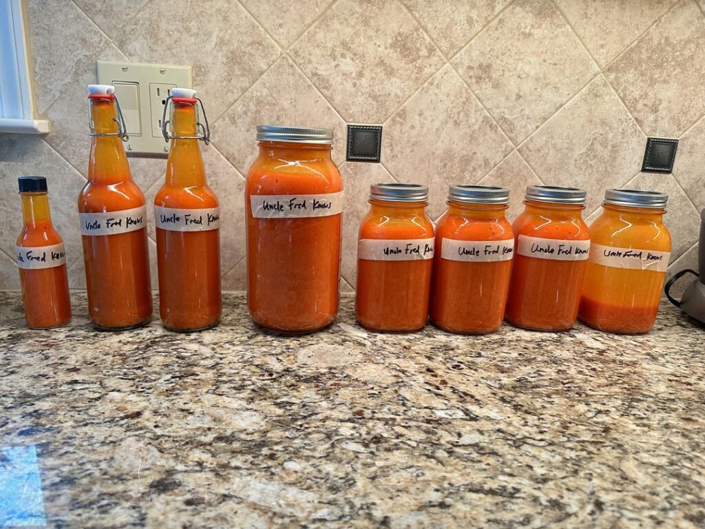 First time batch of fresnos and garlic!