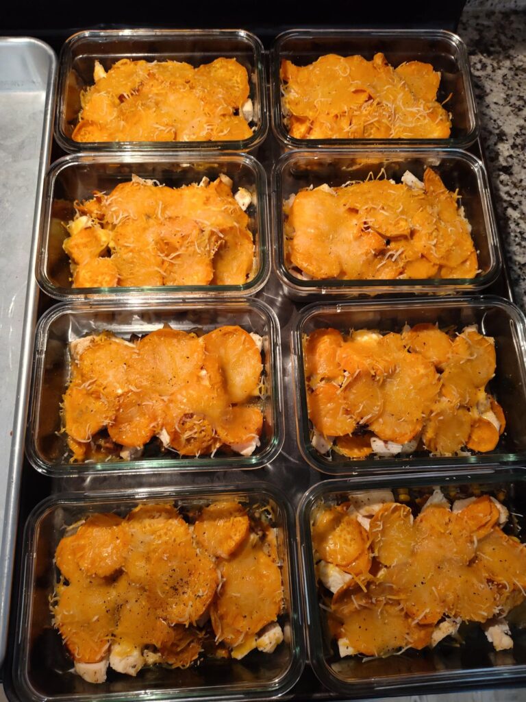 Chicken and Sweet Potato Enchilada Bake