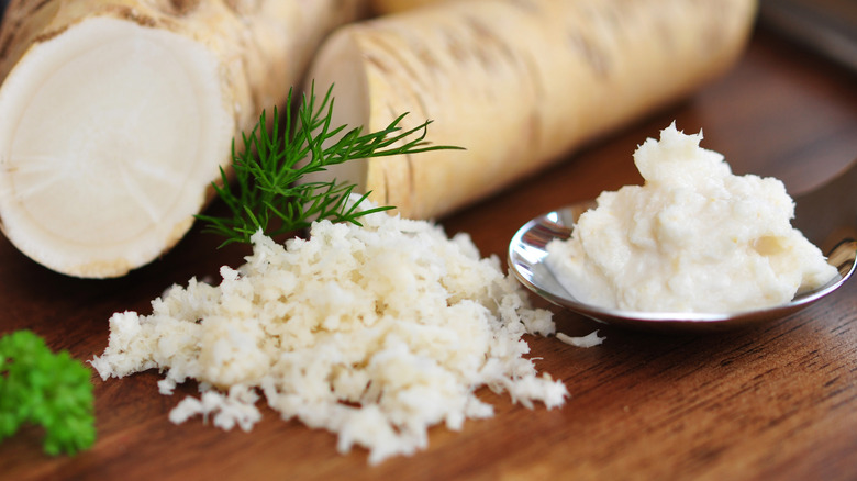 Horseradish on spoon