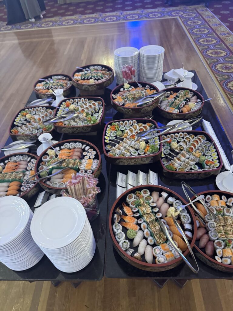 Maki, nigiri and veg rolls at a conference in Fairmont Hotel Vancouver