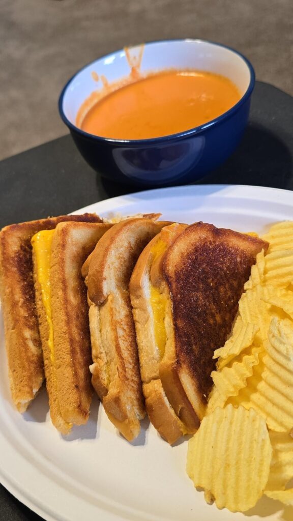 Grilled cheese and homemade tomato soup