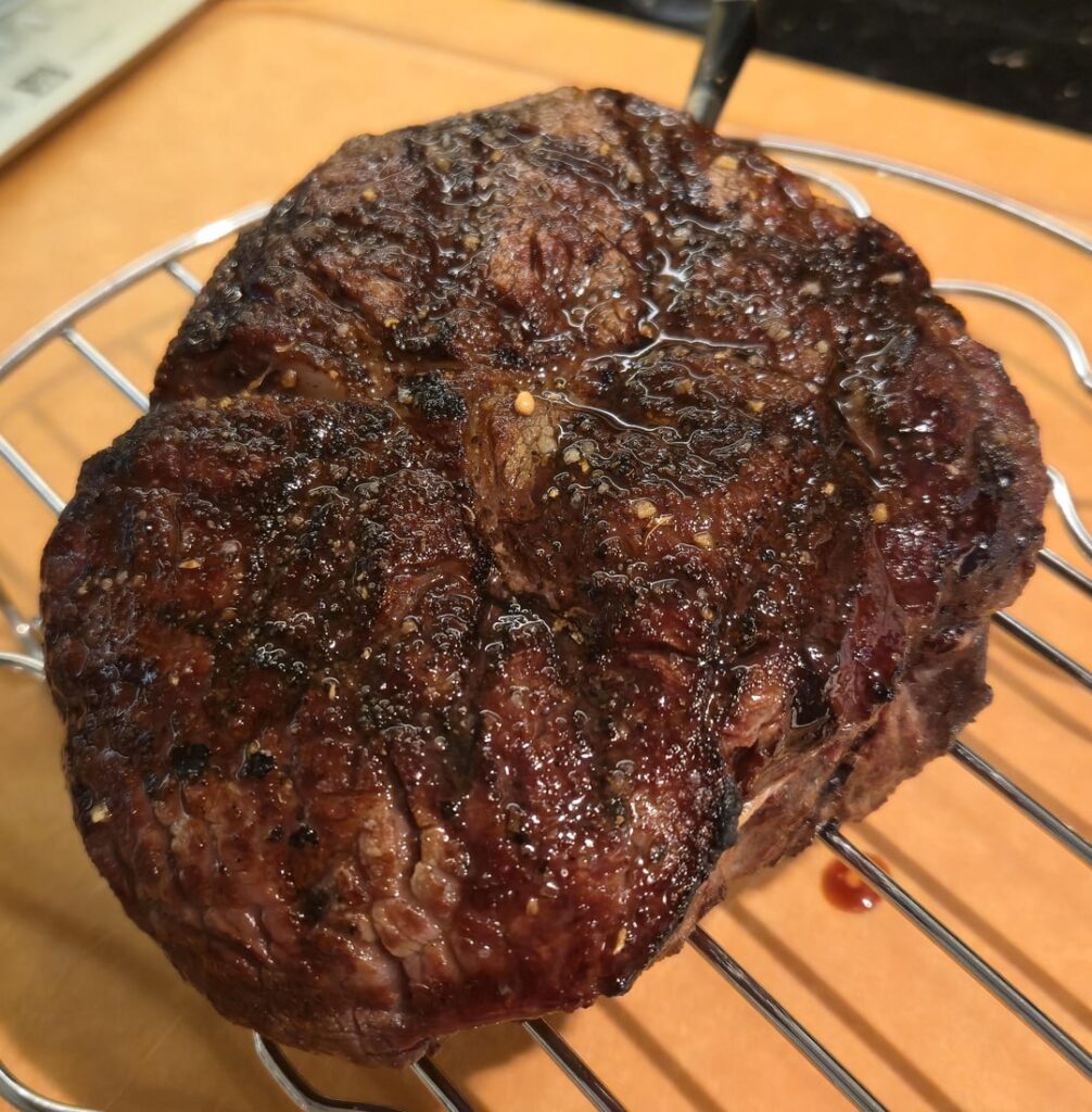 Rib eye on the grill