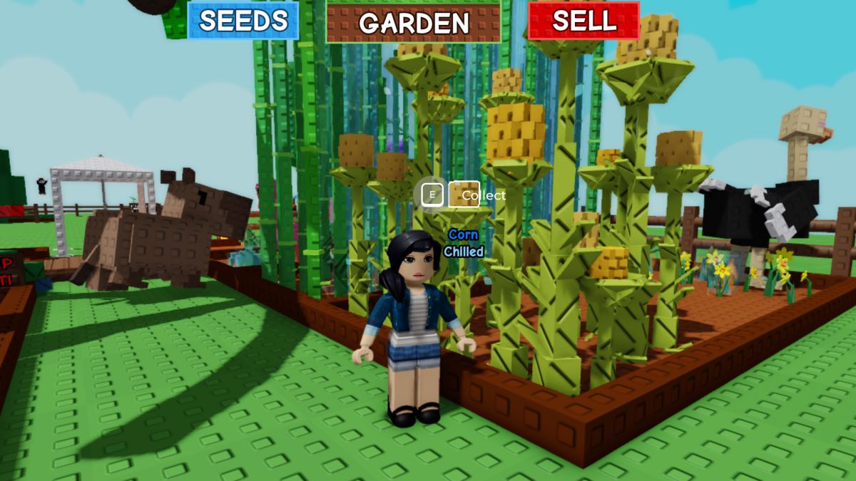 Roblox character with corn