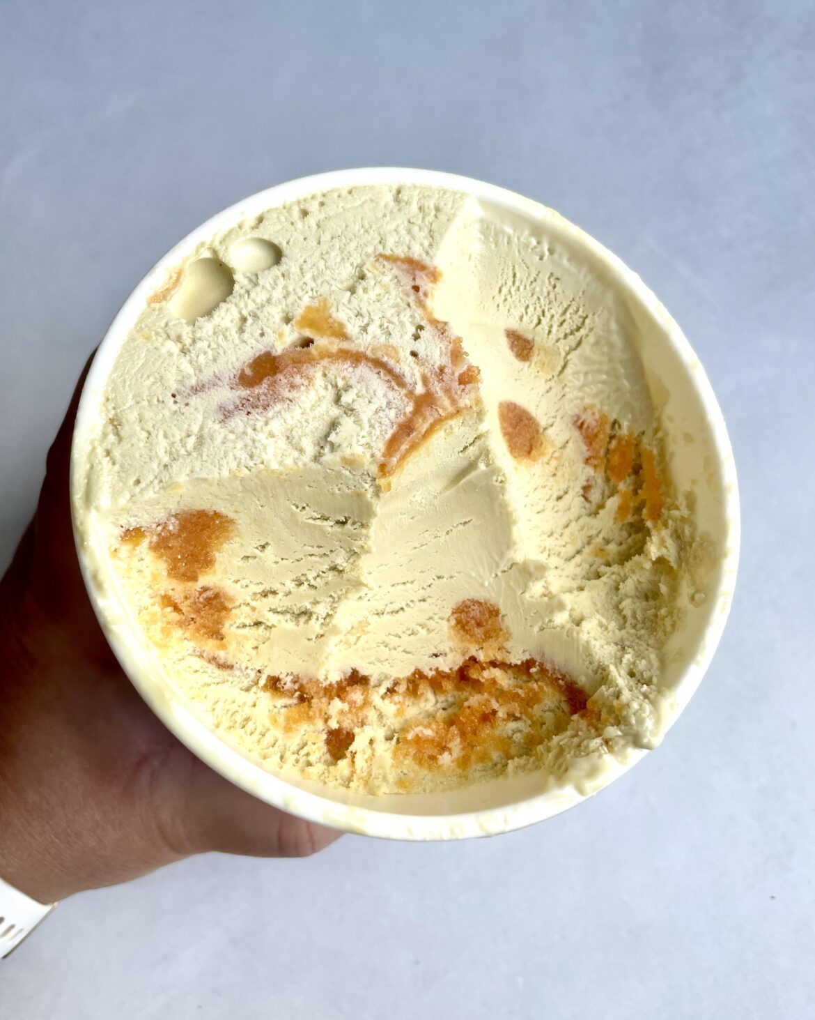 Lemon verbena with peach swirl