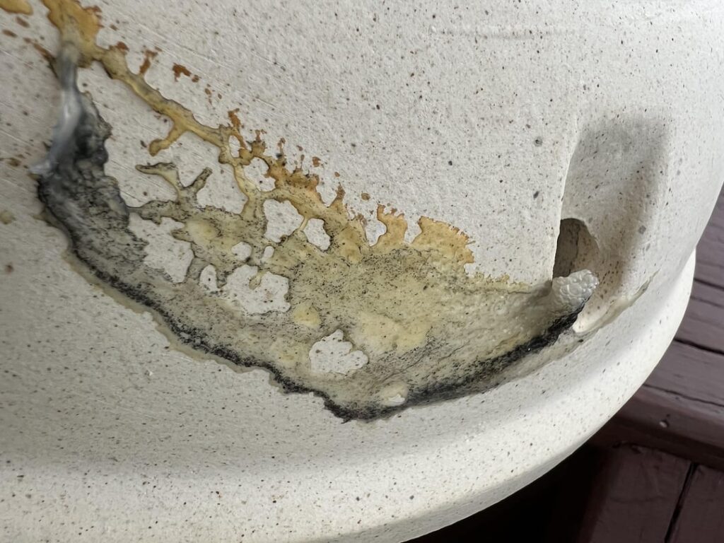 Bought new green egg. Cleaning after first grill. What is this??