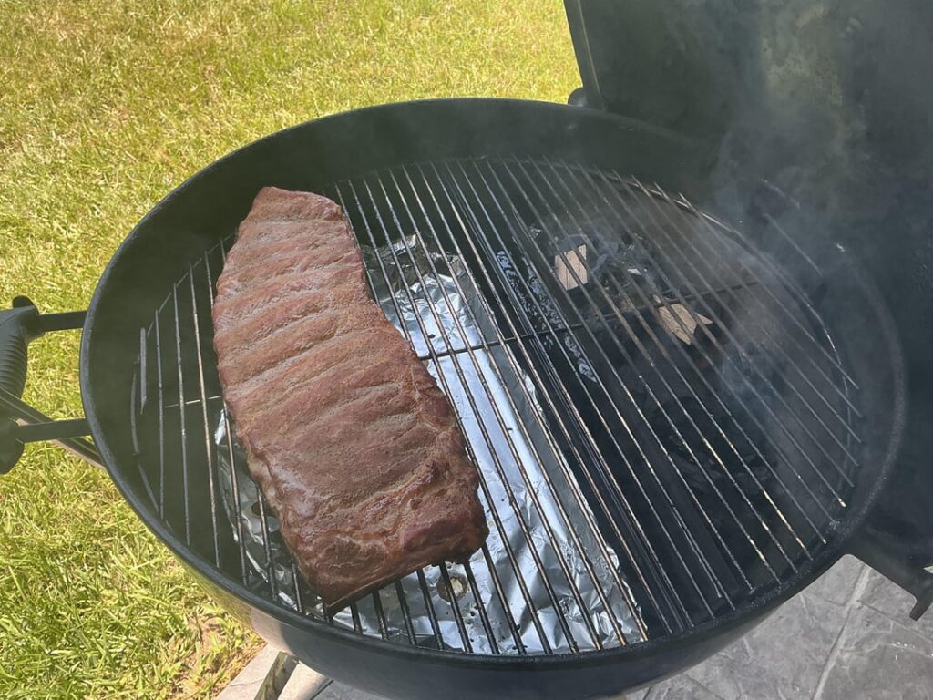 Ribs using the slow and sear.