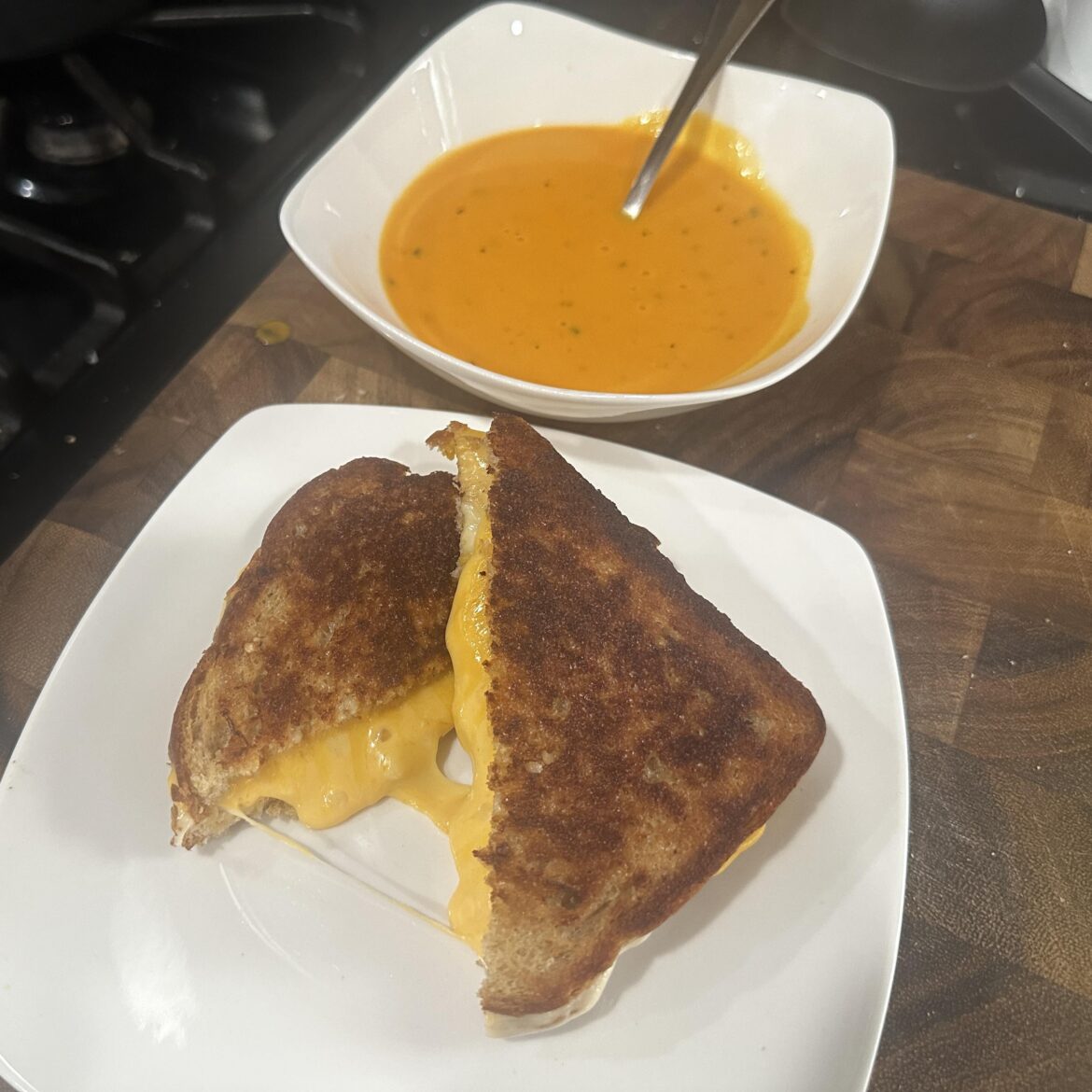 A Little Grilled Cheese and Tomato soup for lunch