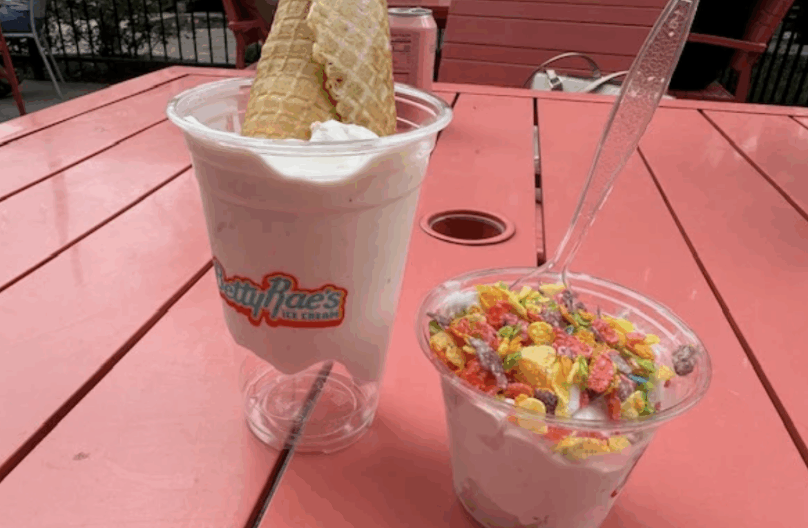 Olive oil peppercorn ice cream in River Market, trying the new Chambre Coffee