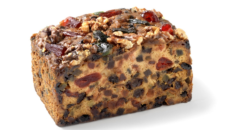 a loaf of fruitcake