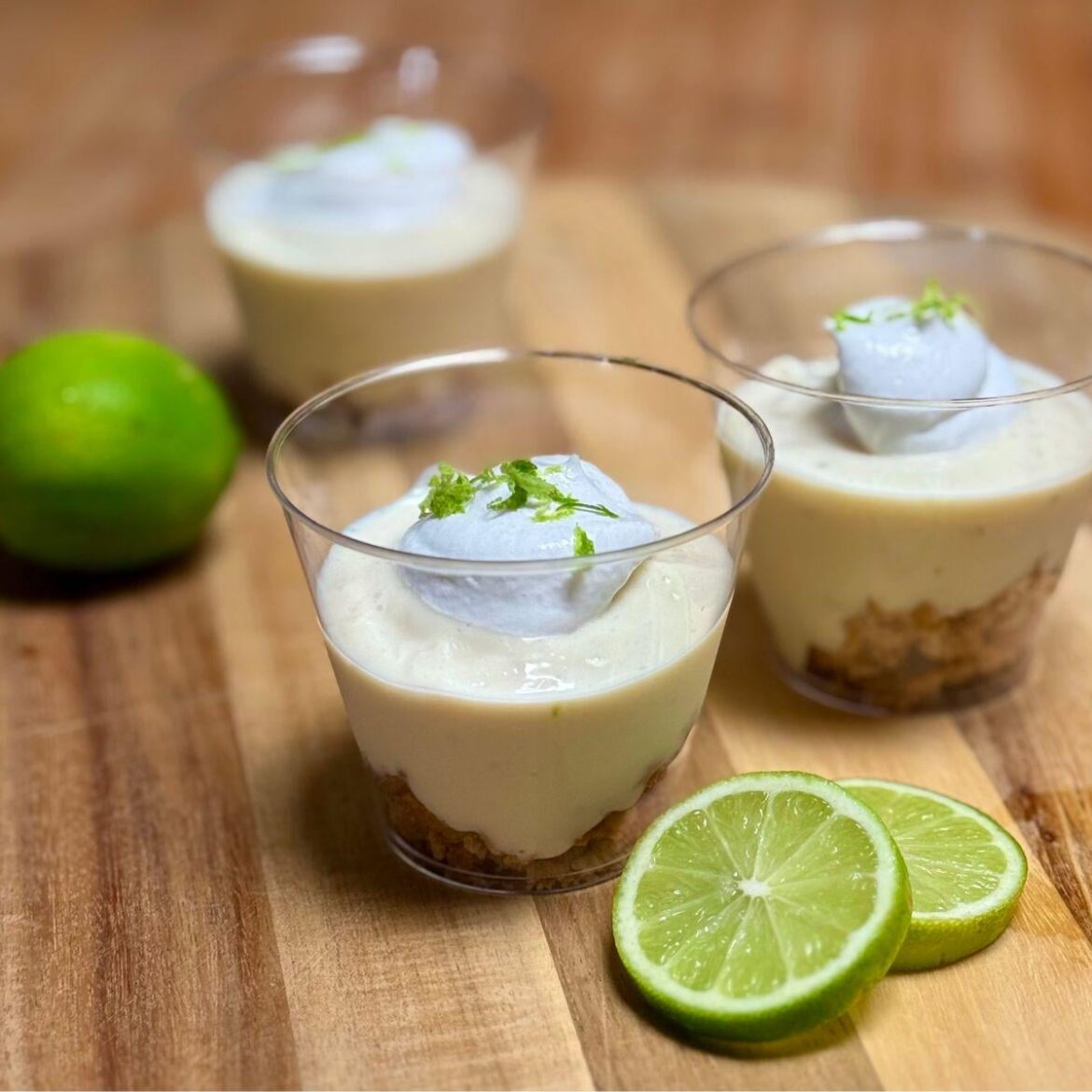 Vegan Key Lime Parfaits 🌱 A light & citrusy sweet 4-ingredient no-bake dessert you can whip up in minutes. If you like key lime pie - I think you will love this quick & easy treat.