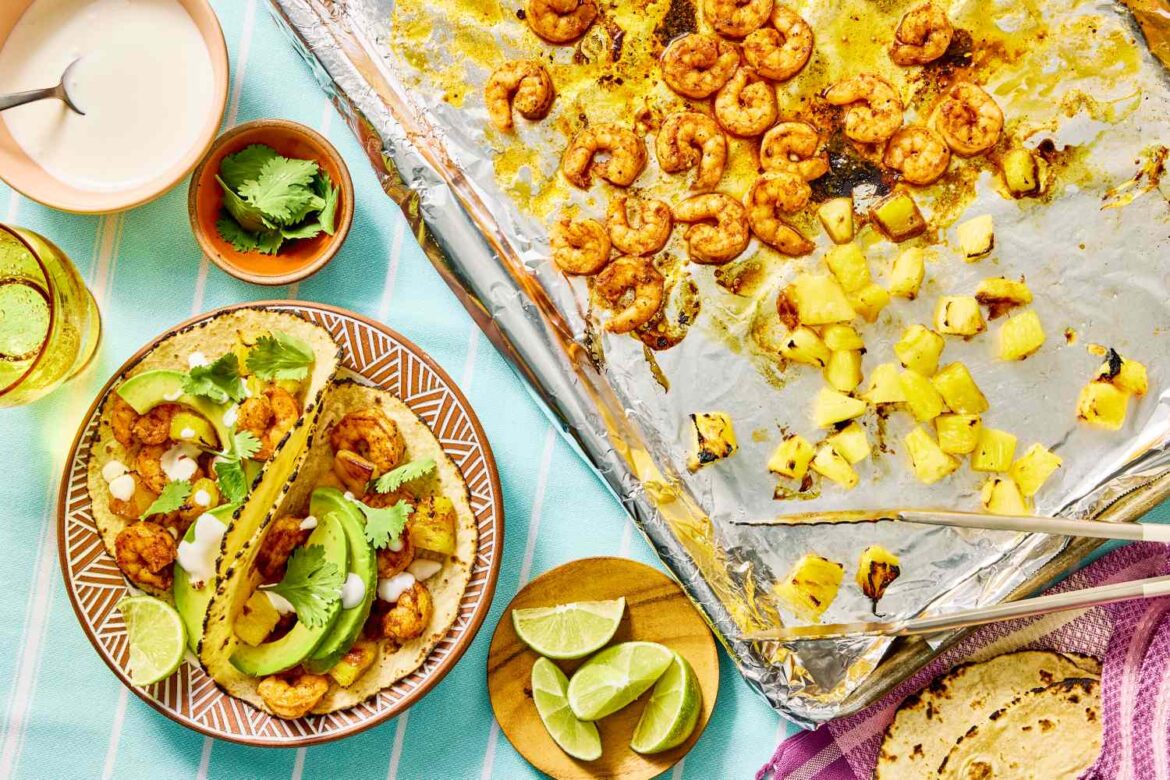 Sheet Pan Shrimp-And-Pineapple Tacos Recipe