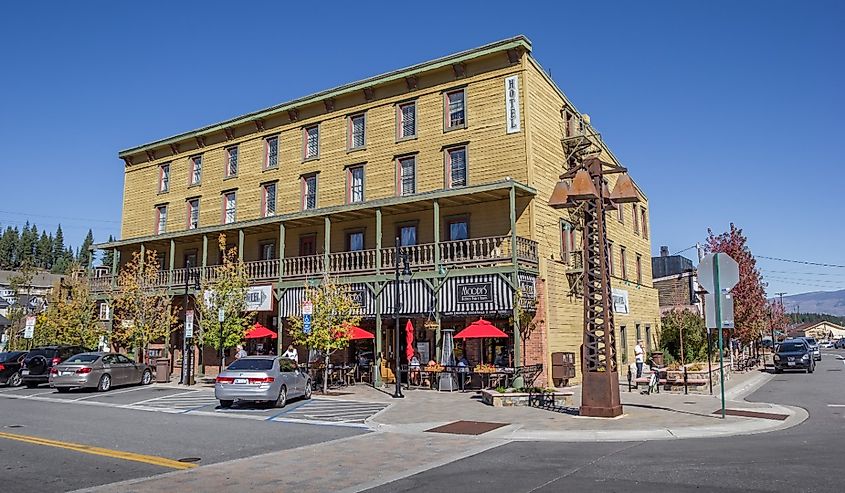Hotel in downtown Truckee, California.