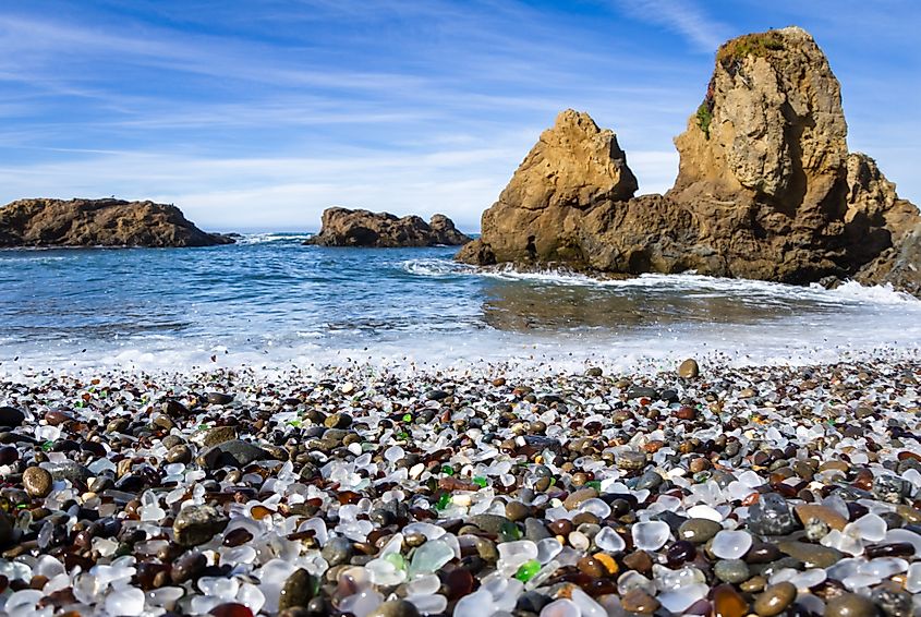 Glass beach in Fort Bragg, California.