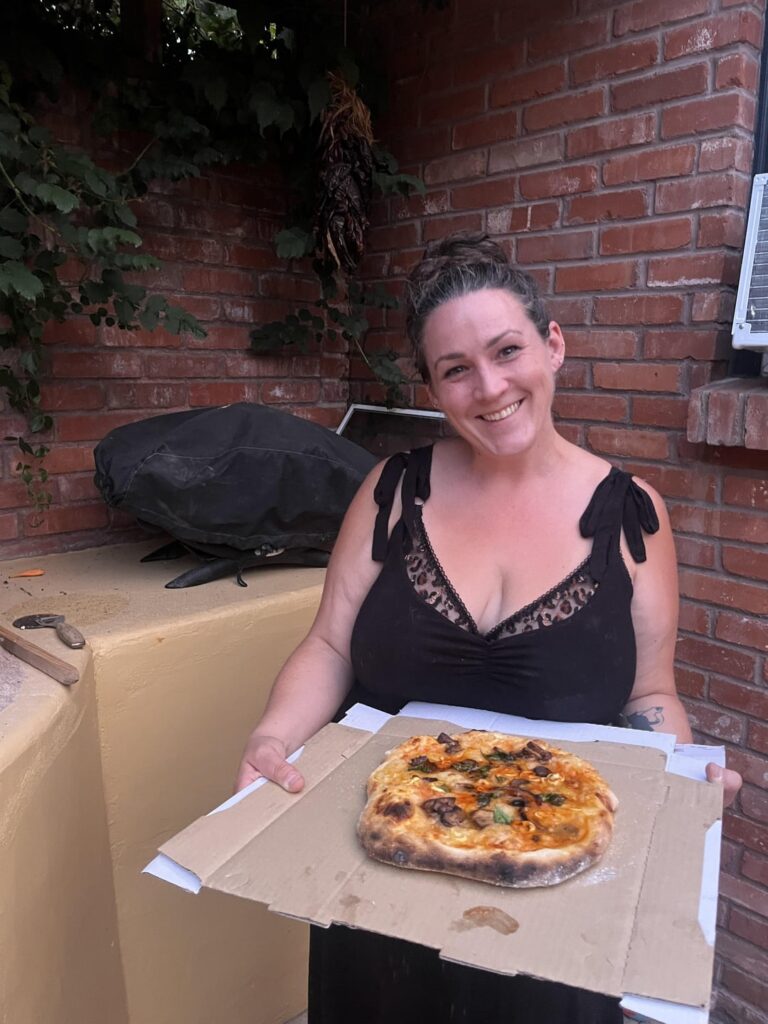 My friend just bought a house with a pizza oven in the backyard!