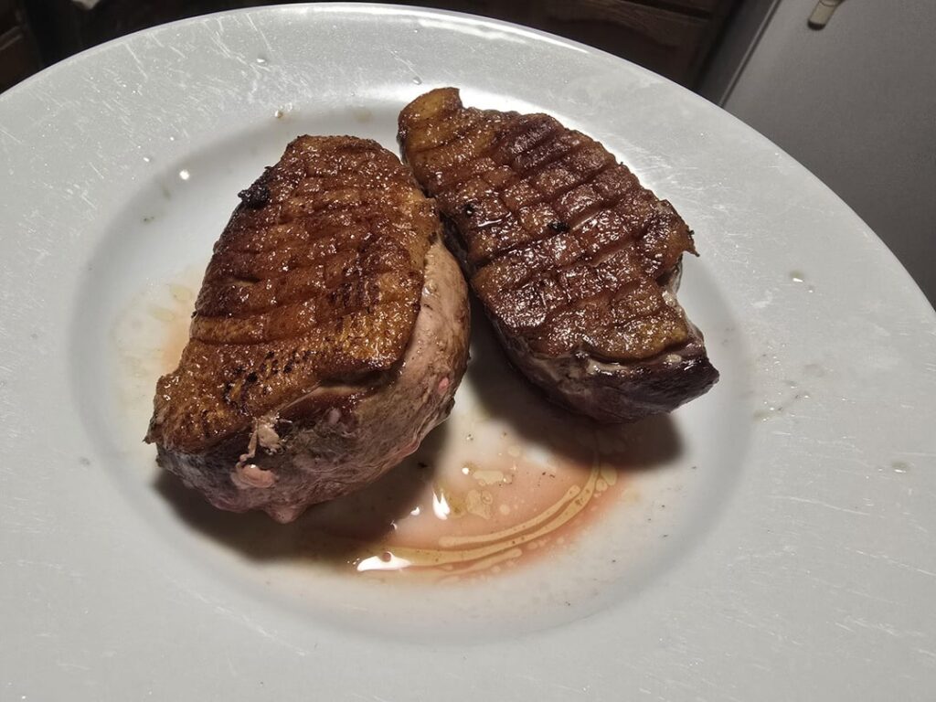 Duck, but med rare Duck, but med rare