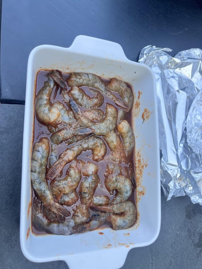 Had a fish themed bbq! Fresh prawns, mackerel and sea bream