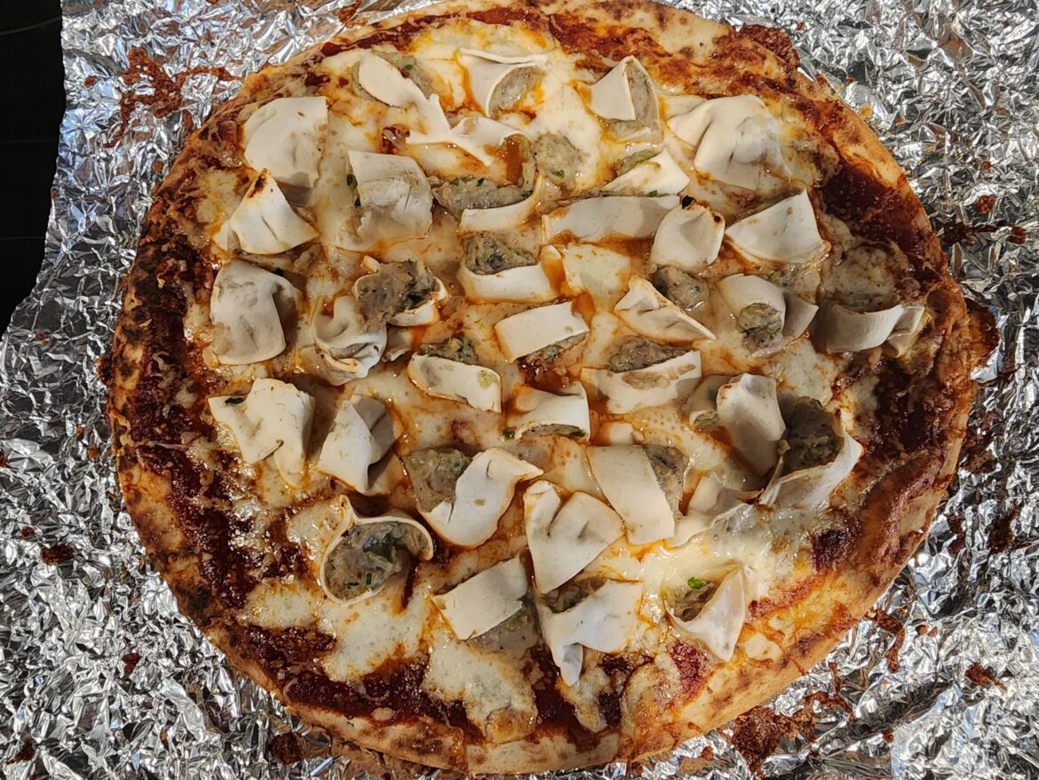 I made a potsticker pizza