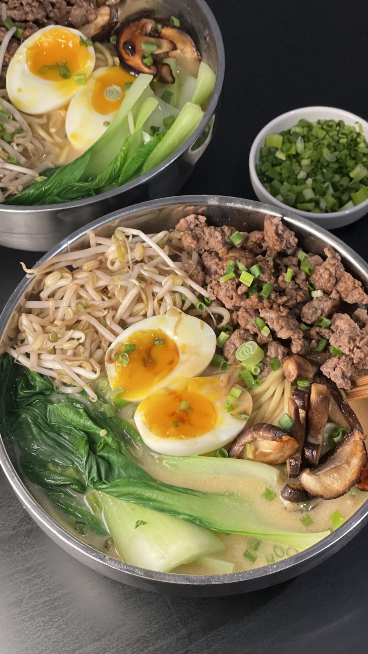 Homemade ground beef ramen
