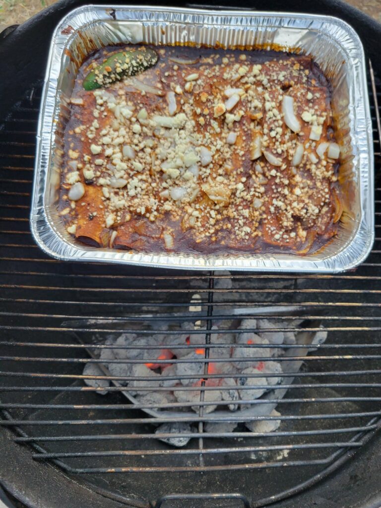 yep.... mole apple wood smoked chicken... Broth from bones and homemade mole. veggies came from garden 😎