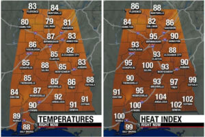 Hot for Some, Cooler for Others, & Showers Already Popping Up at Midday