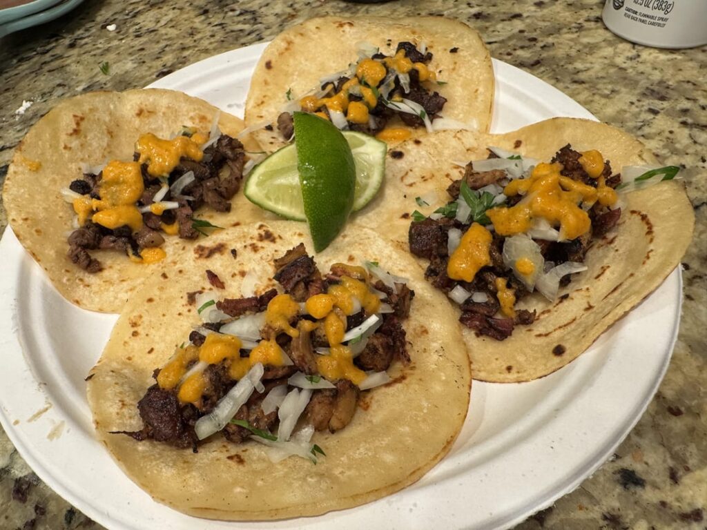 Steak and pulled pork leftovers