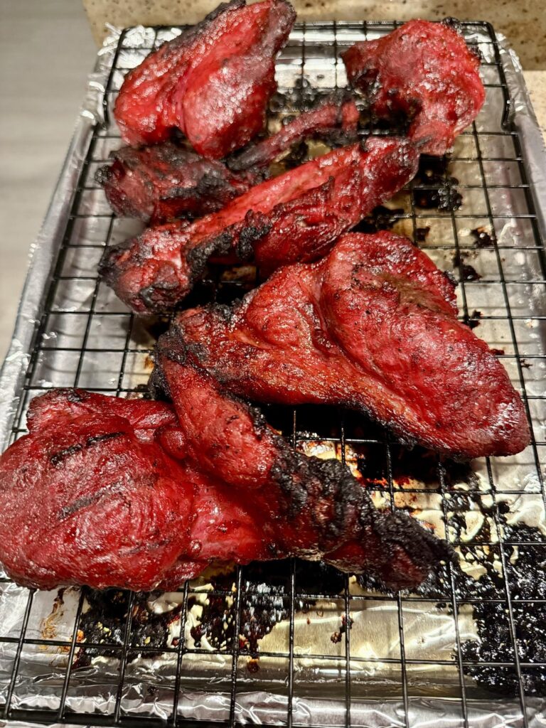 Grilled char siu pork butt. Had it with wonton soup tonight.