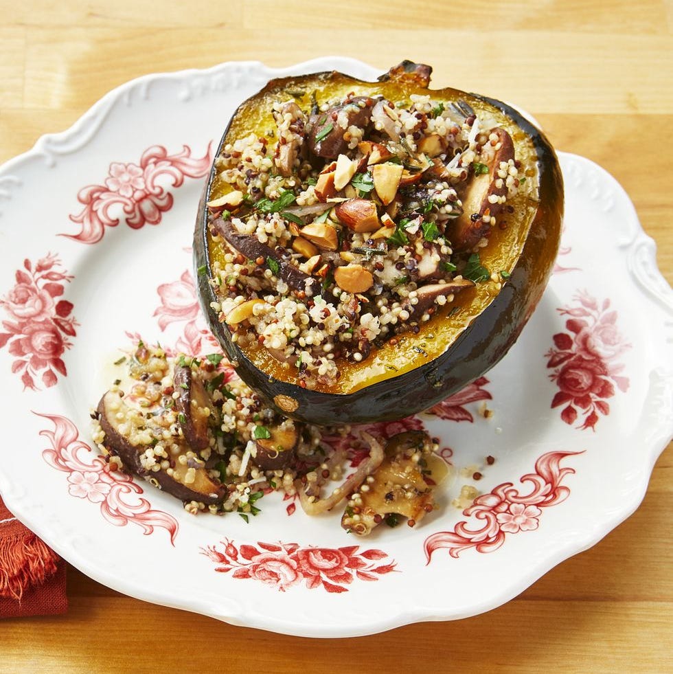 quinoa and mushroom stuffed acorn squash for passover