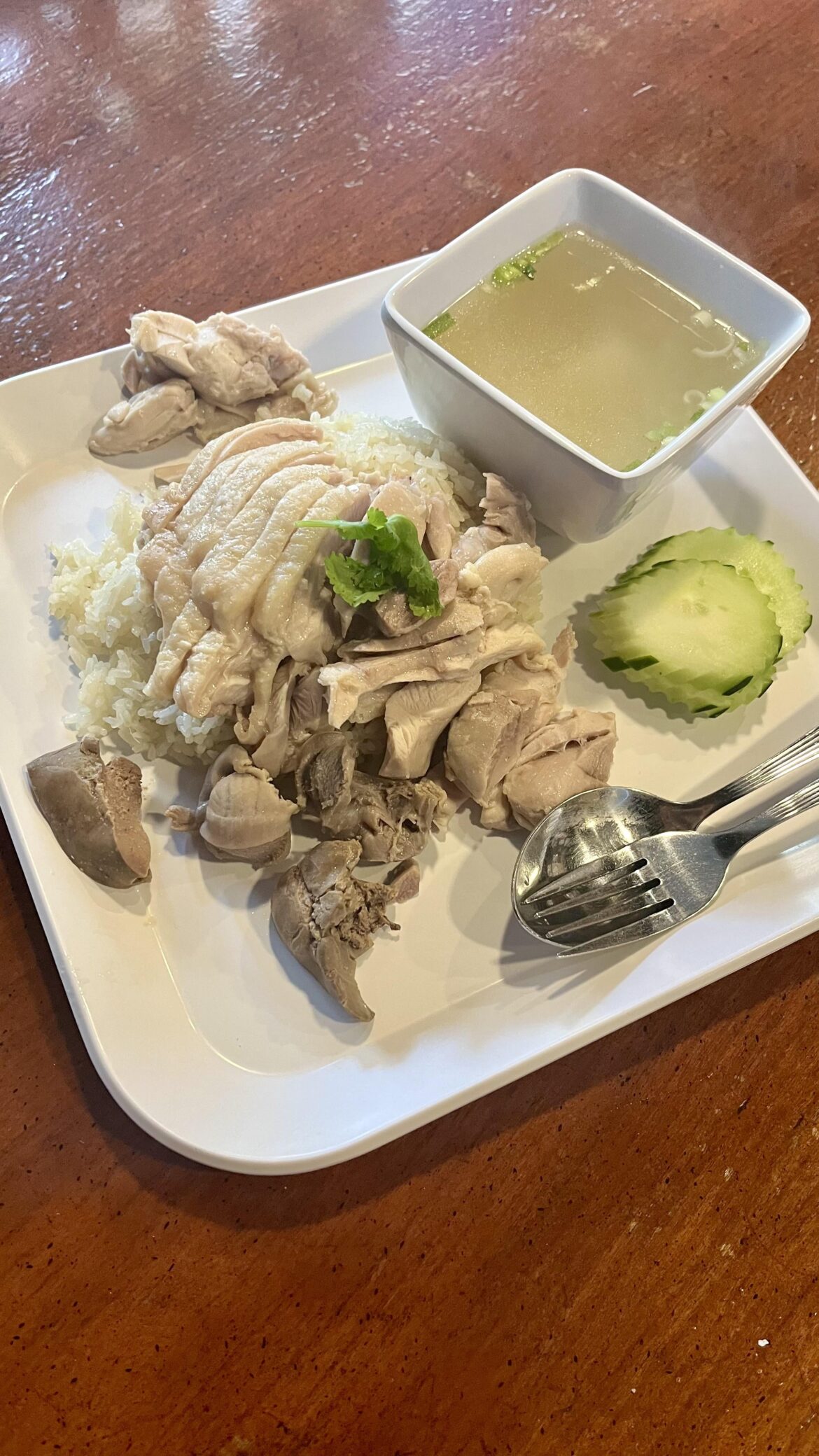Eim Khao Mun Kai only serves khao mun kai, Thai-style Hainanese chicken rice, so you know it’s going to be good (Elmhurst, Queens)
