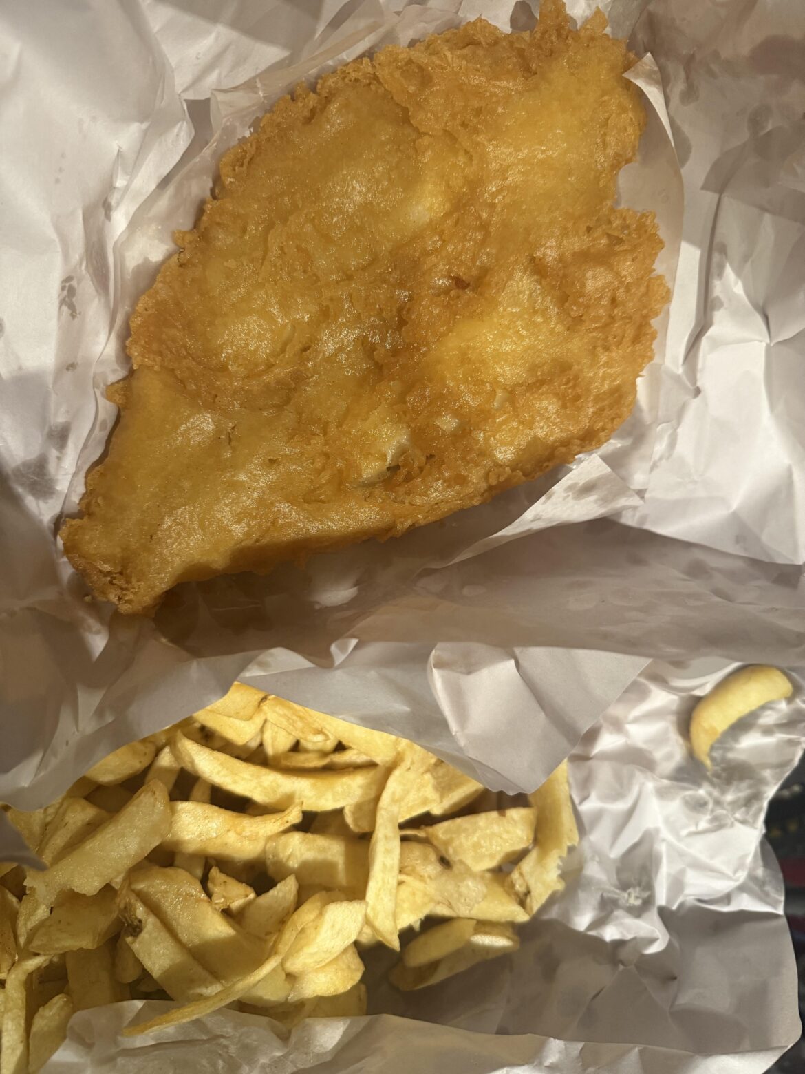 Fish n chips Welsh portions