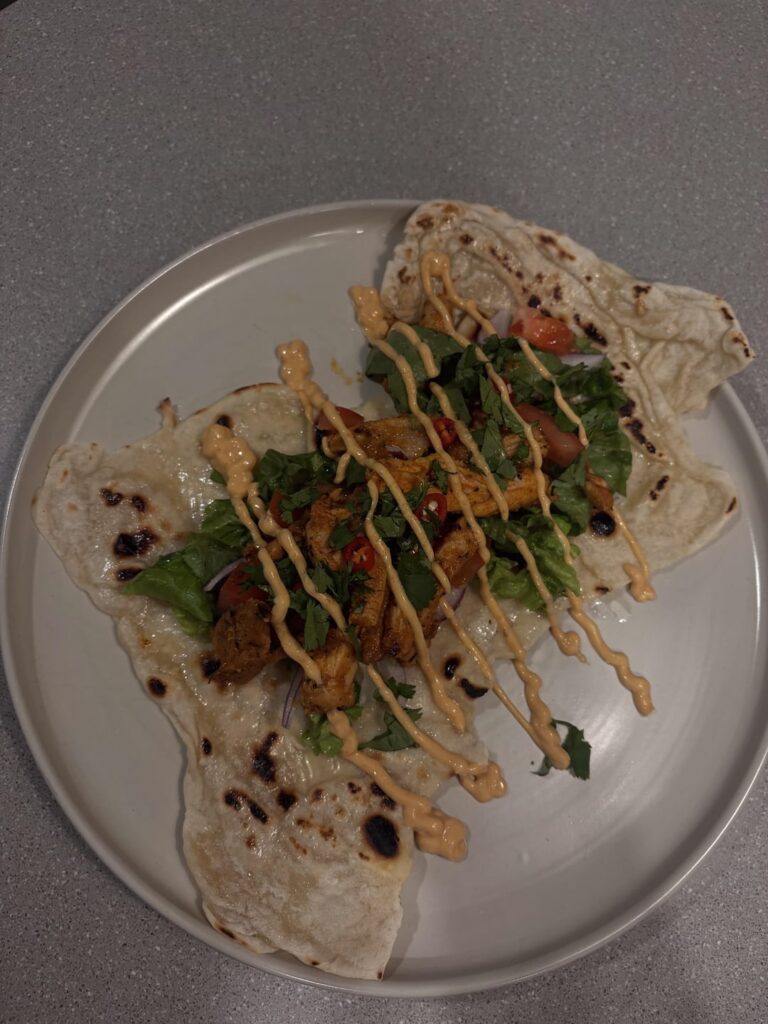 Homemade chicken flatbreads