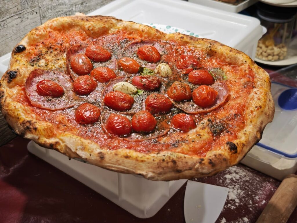 Marinara with Napoli salami and cherry tomatoes