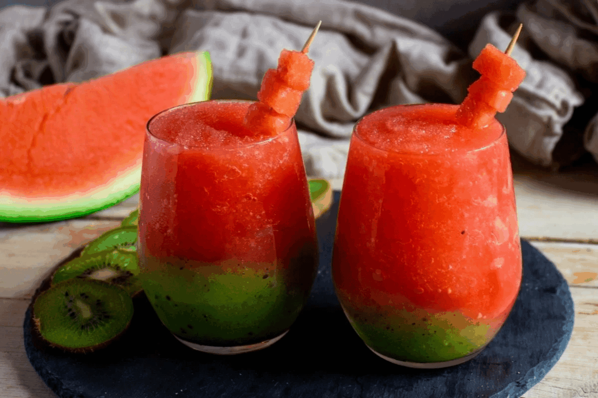 Homemade Kiwi Watermelon Slushie