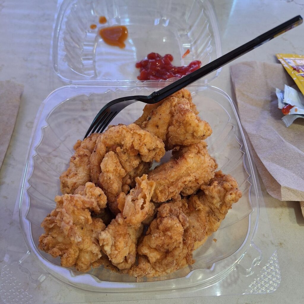 500 calories for chicken tenders? Breading was thin