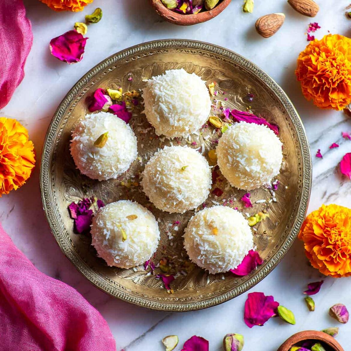 Coconut Ladoo – Easy Indian Dessert with Just 3 Ingredients in 15 Minutes