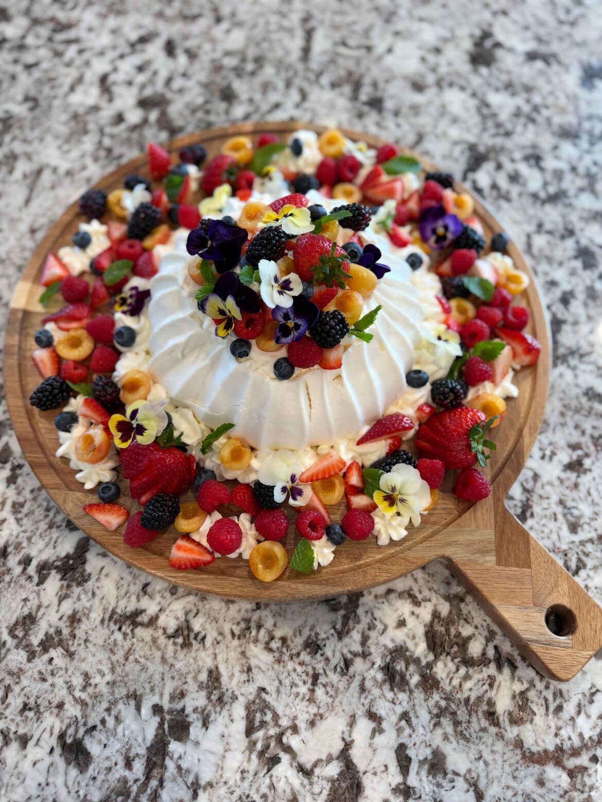 Pavlova and Fruit Board