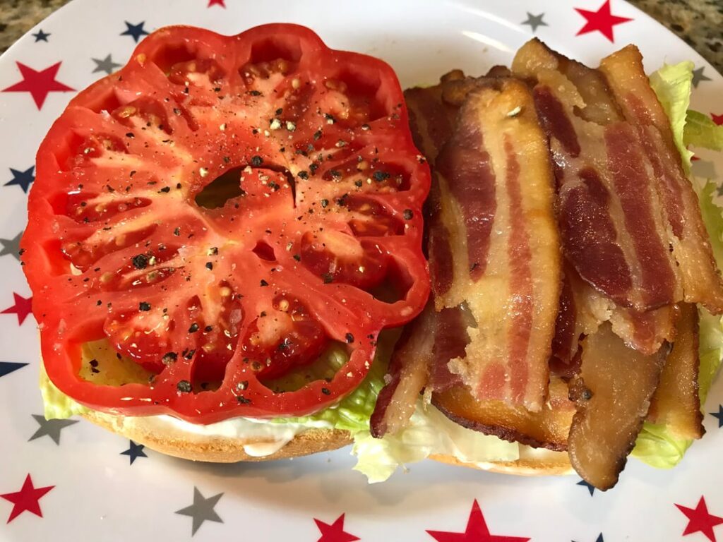 There was a total eclipse of the tomato over bagel on the BLT at 12:38 EST.