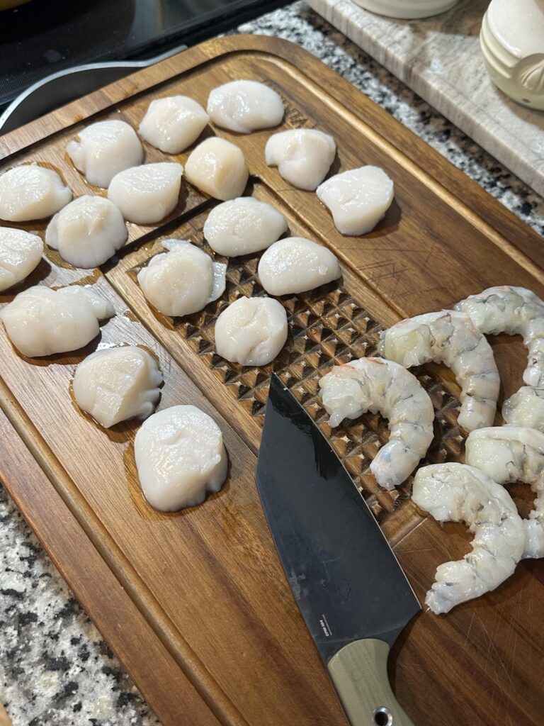 Scampi night with my ladies. (Wife and daughter)