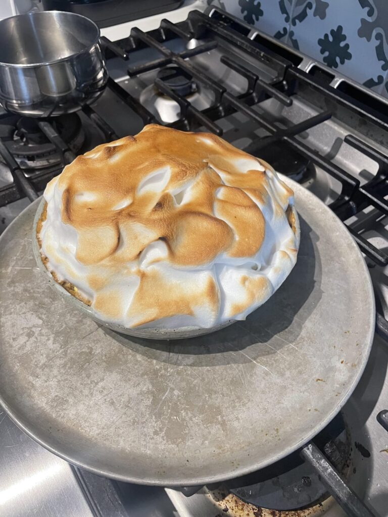 Lemon Meringue Pie, 285cals for the whole pie! (71 per slice = 1/4 pie)