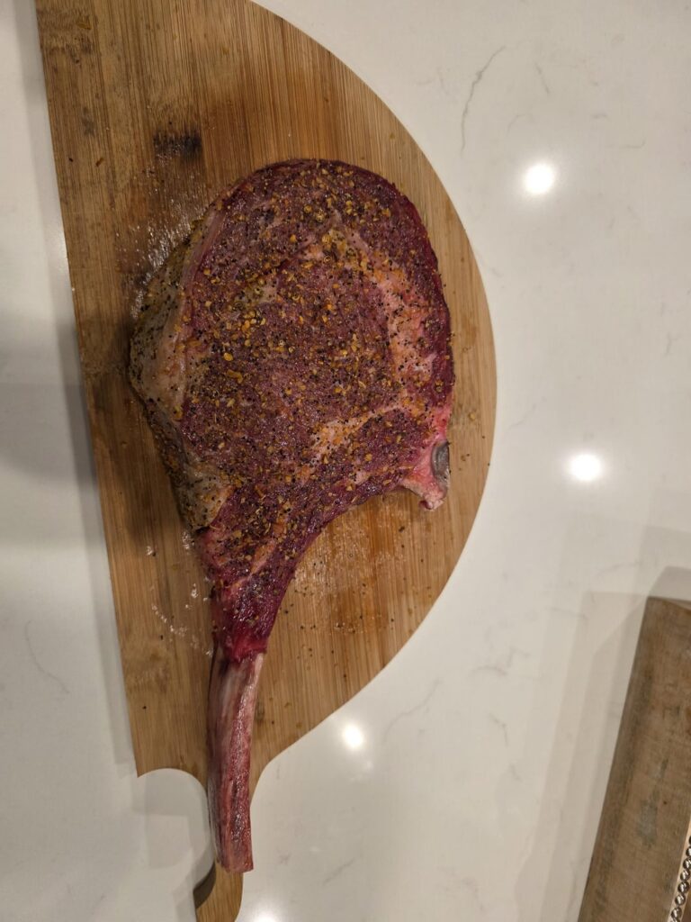 First time grilling a steak this thick. Was going for medium
