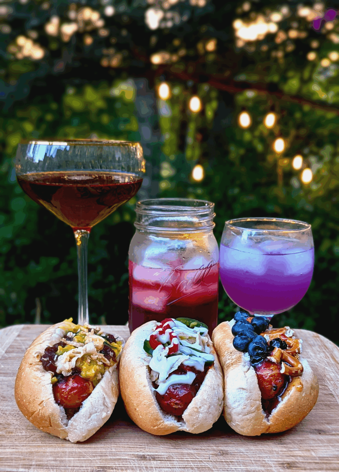 Gourmet hot dogs... but with cocktail pairings
