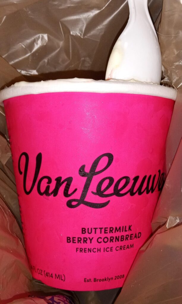 Van Leeuwen Buttermilk Berry Cornbread French Ice Cream and Favorite Day Strawberry Angel Food Cake Ice Cream