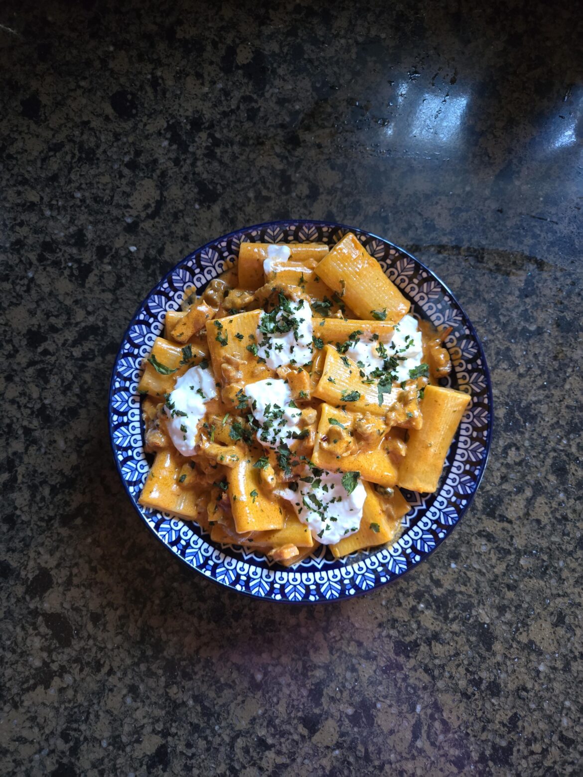 Just made this bad boy. Spicy vodka pasta