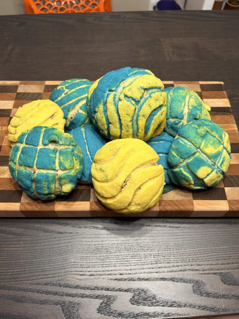 Tested some Lemon Blueberry conchas tonight